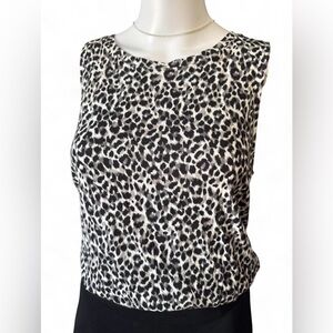 Old Navy Black & White Leopard Print Sleeveless Tank